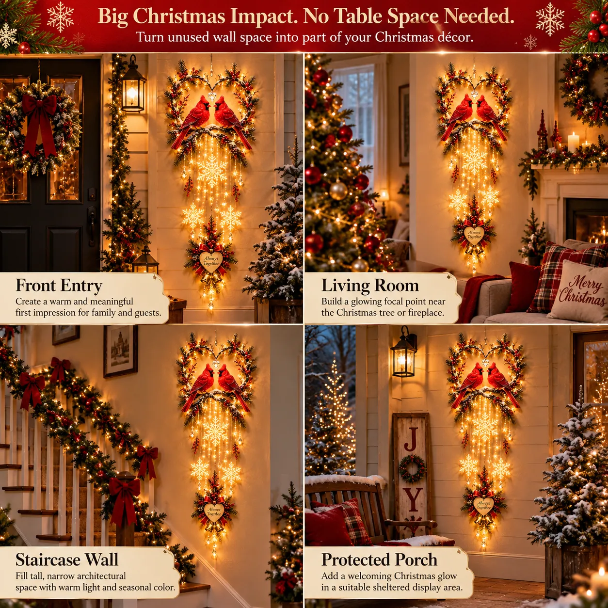 Cardinal cascade wall decor display locations