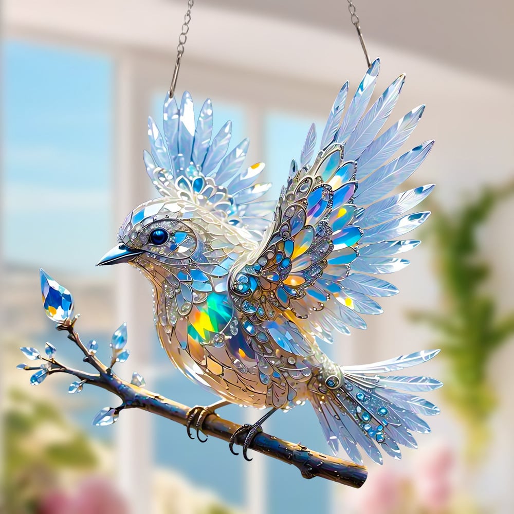 🐦✨Acryl-Kunstornament „Himmelblauer Vogel“