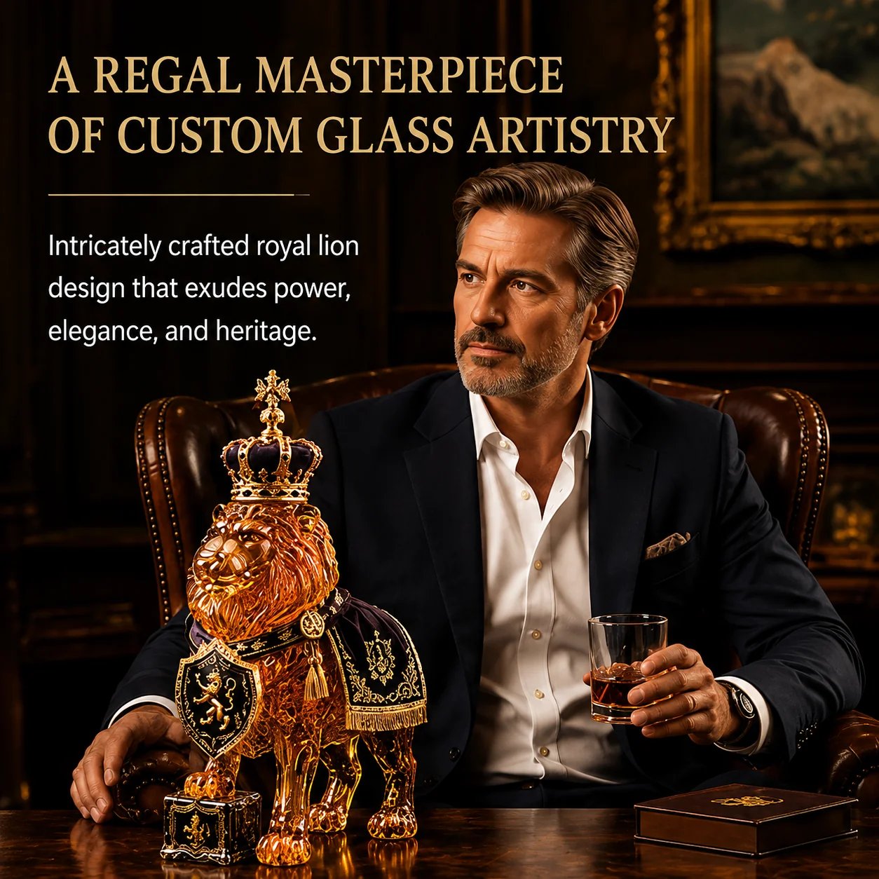 Crown Royal Lion bottle gift display