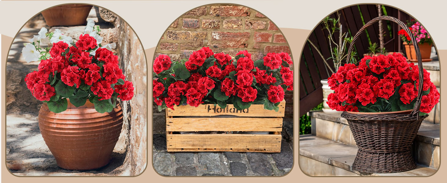 red artificial flowers