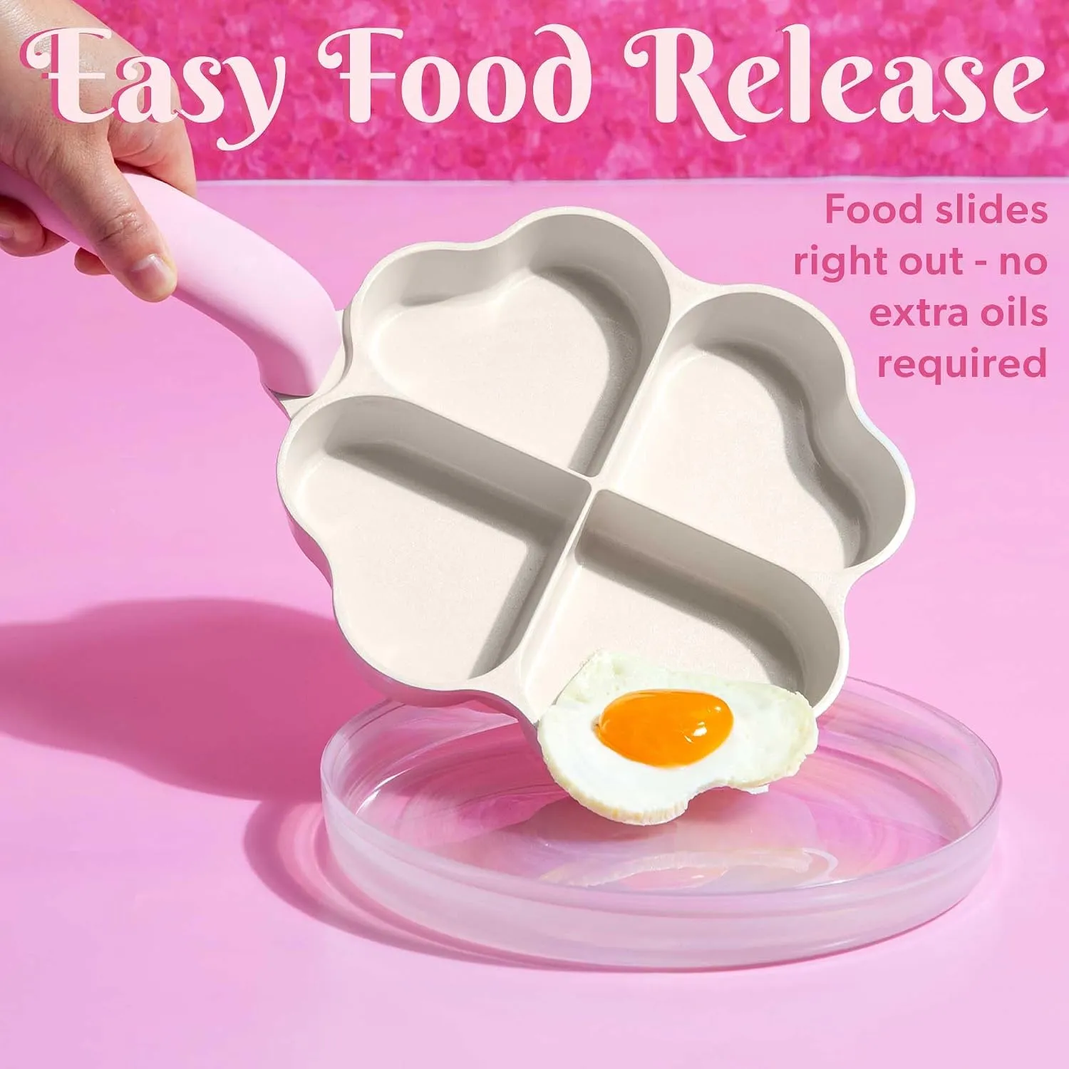 Cooked food releasing from the nonstick heart pan