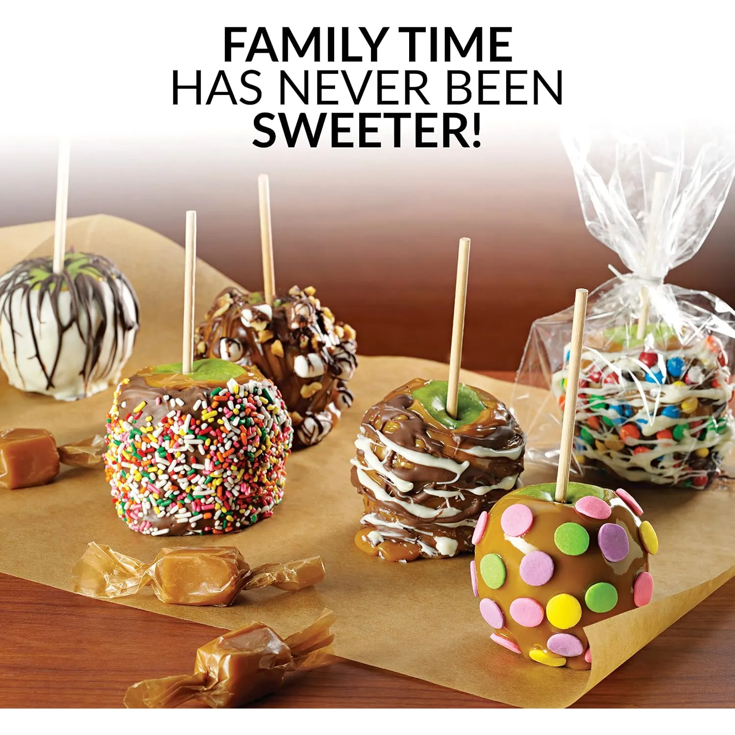 Decorated apples for a family dessert moment