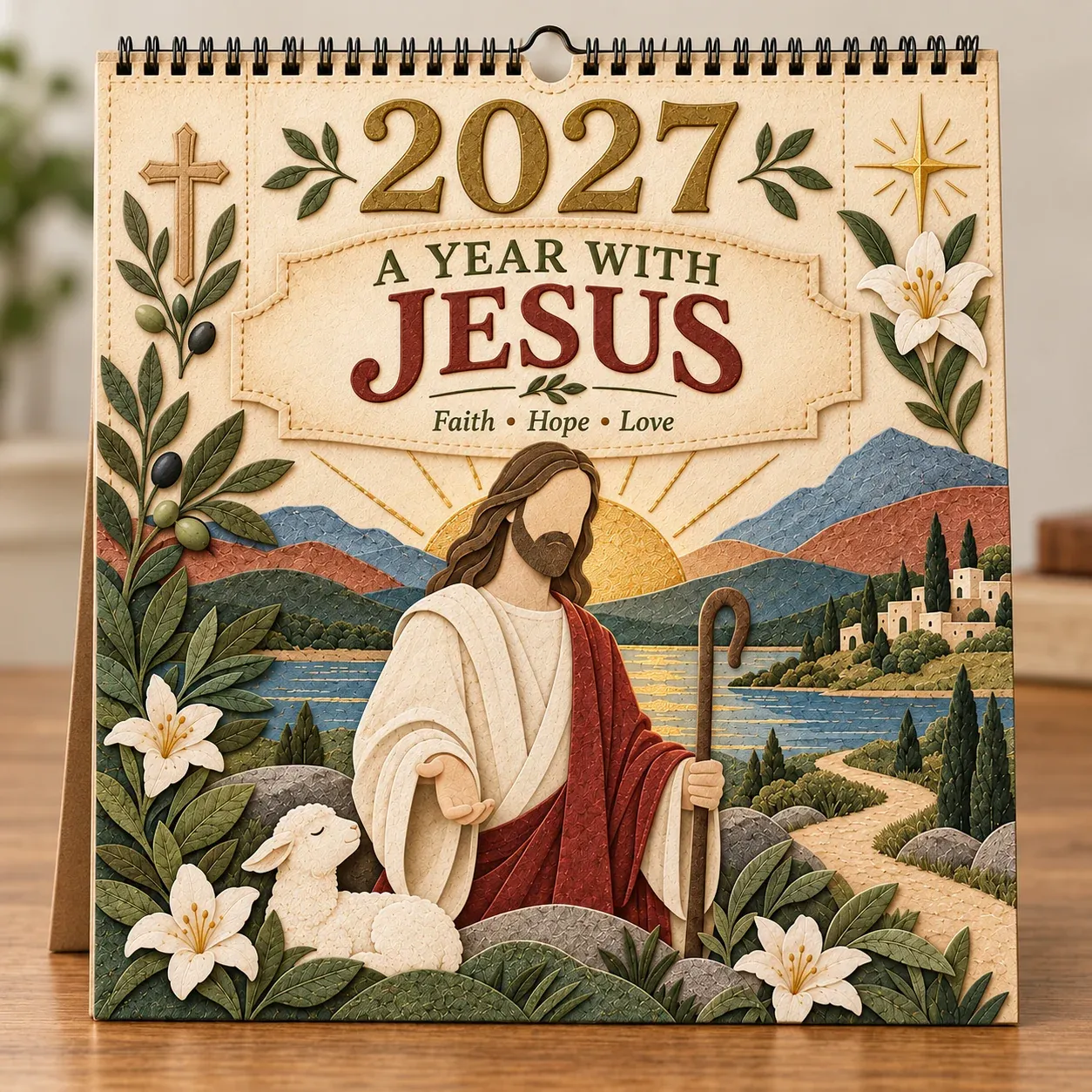 2027 A Year With Jesus wall calendar cover
