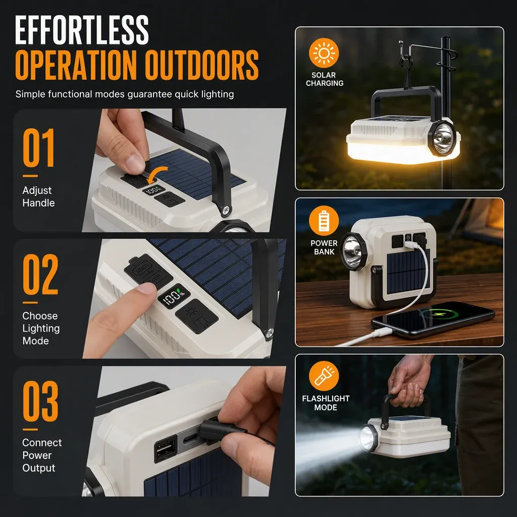 Solar Camping Lantern Physical Controls