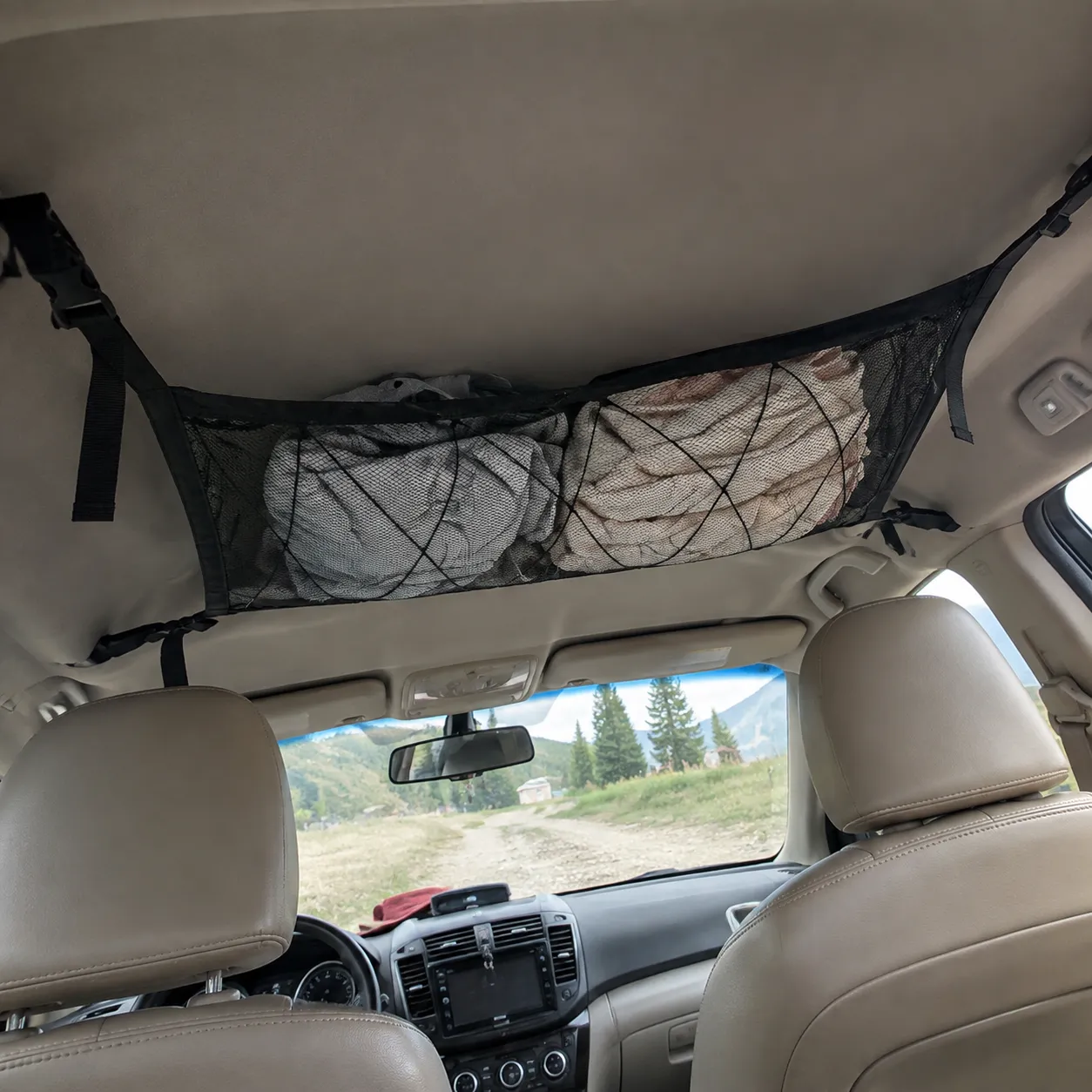 Customer camping trip overhead storage