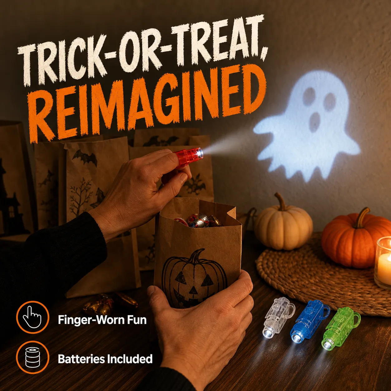 Halloween finger projector lights ready for goodie bags