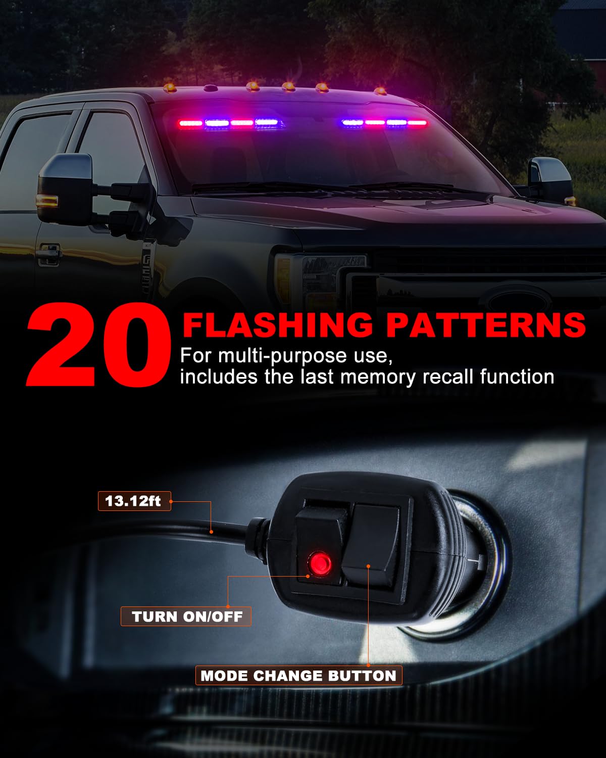 Dual Button 12V 24V Cigarette Lighter Plug Controller with Pattern Memory