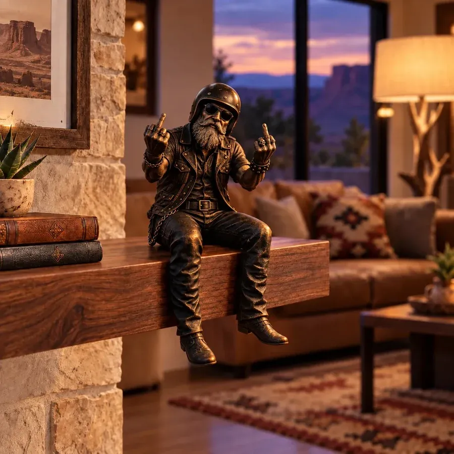 The Rebel biker shelf sitter figurine