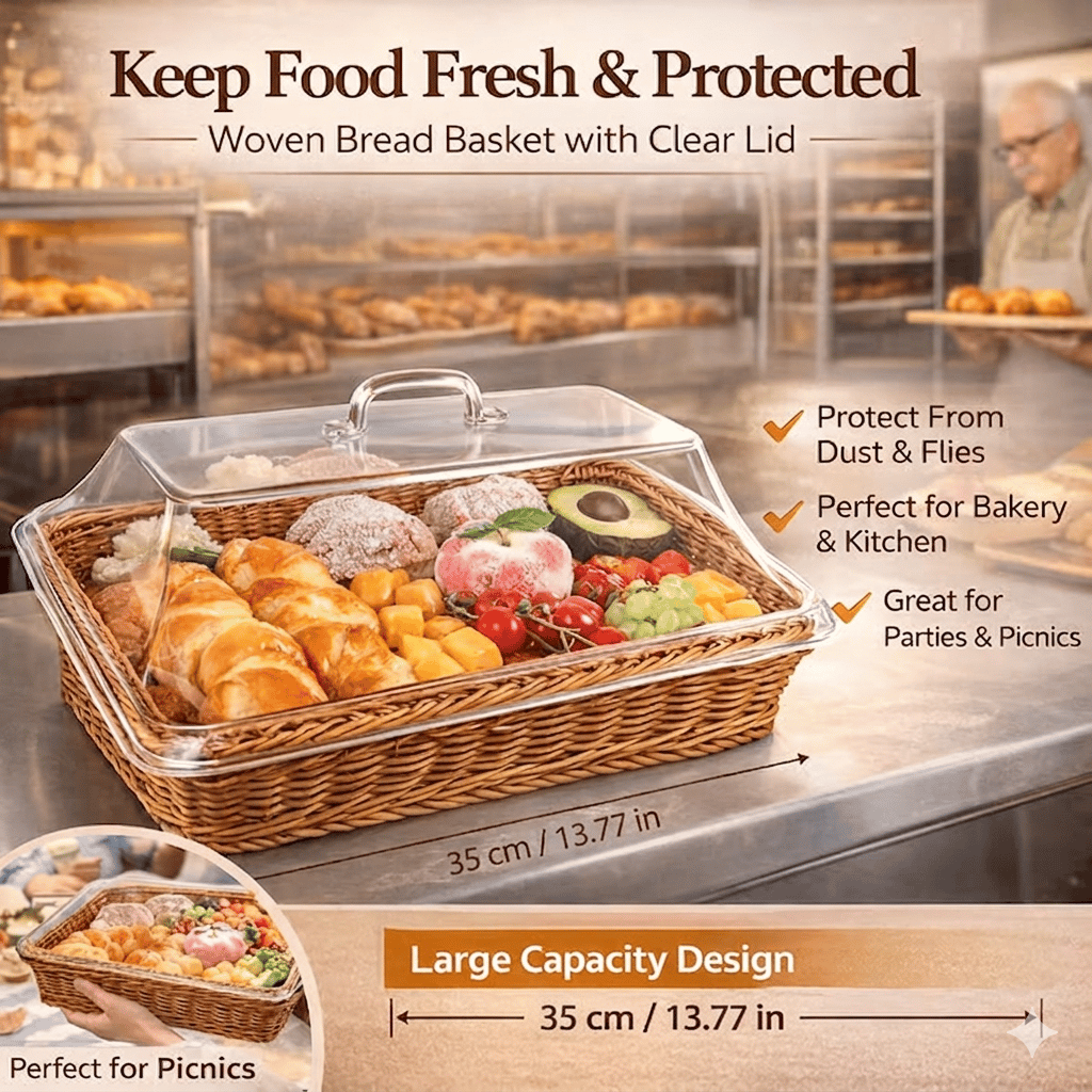 Woven Serving Basket: Display your pastries beautifully while keeping them fresh and protected from outdoor pests. 🥐 - Buy 1