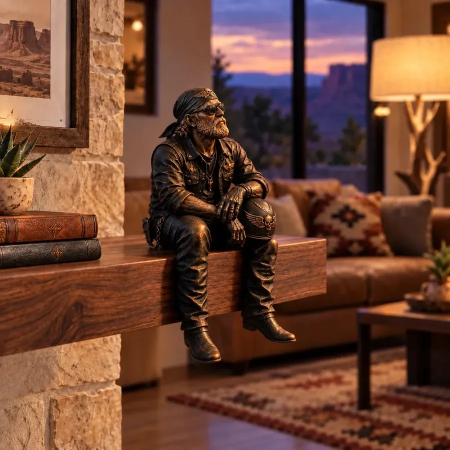 Road Dreamer biker shelf sitter figurine