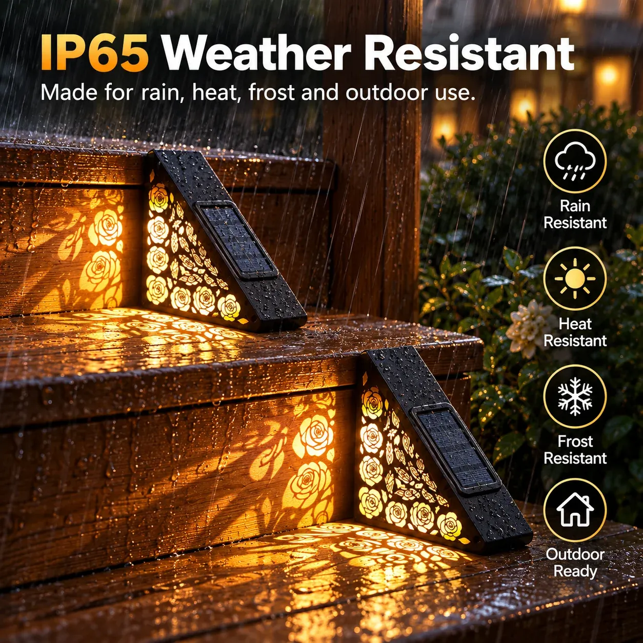 IP65 weather-resistant solar step light housing