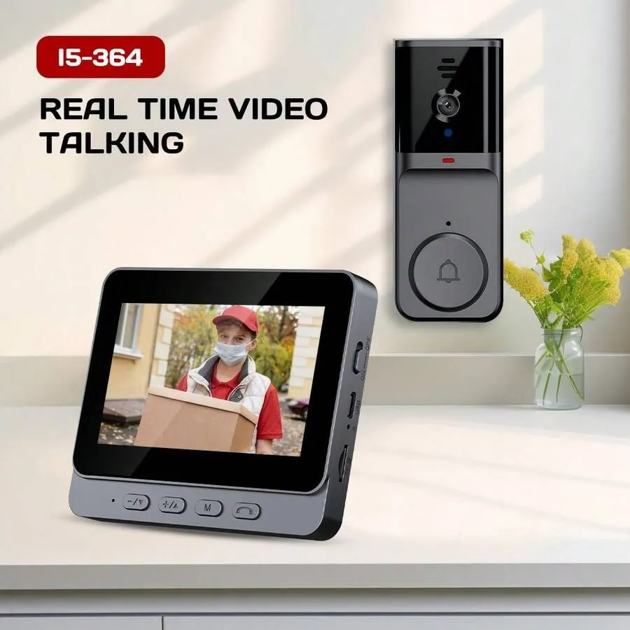 Indoor monitor being used for a two-way conversation with a visitor