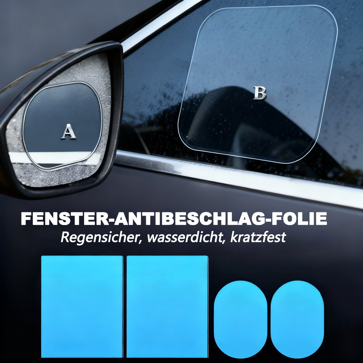 4er-Set Rückspiegel-Folie fürs Auto