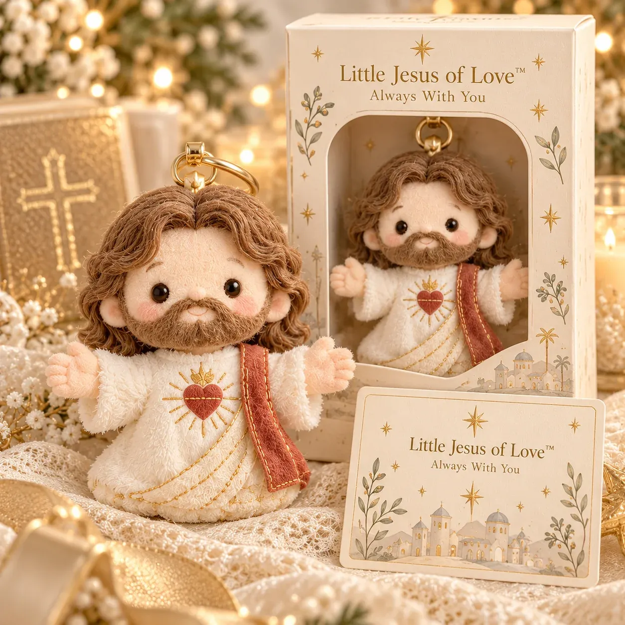Little Jesus of Love with its gift box and matching message card