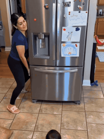 Appliances rolling forward for easier access and cleaning