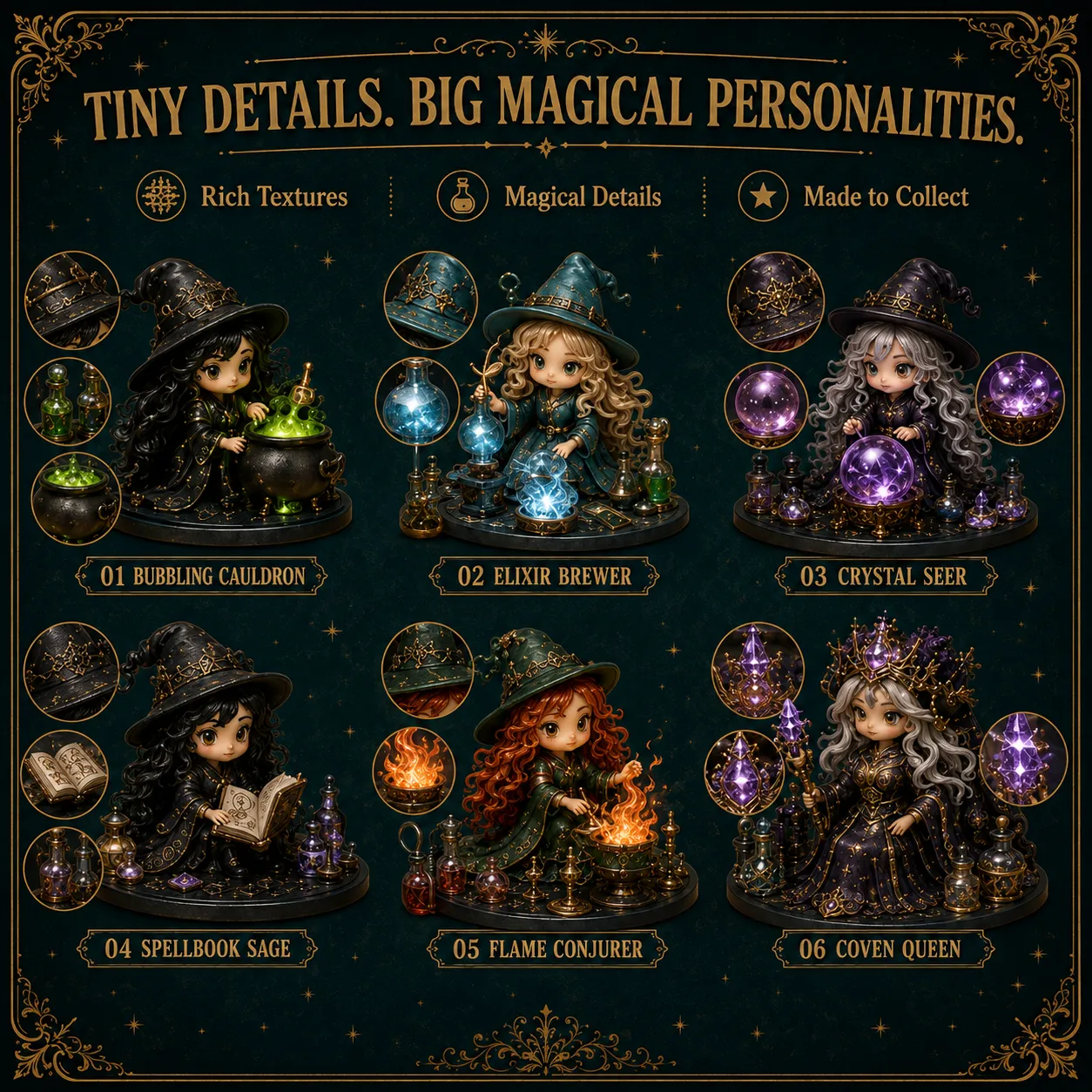Potion and Spellcraft Coven alchemy witch characters