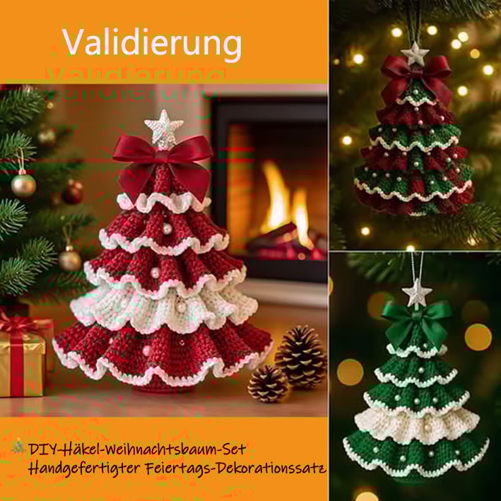 🎄 DIY Häkel-Weihnachtsbaum-Set – ✨ Handgemachtes Weihnachtsdekorations-Set