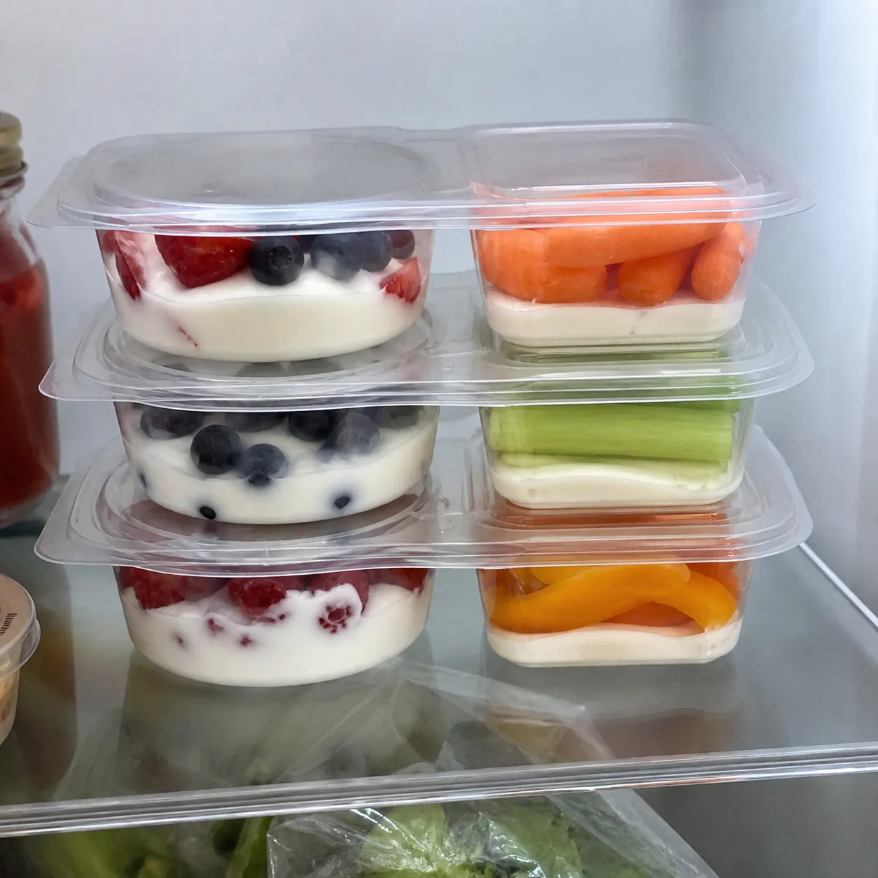 Customer refrigerator snack prep photo