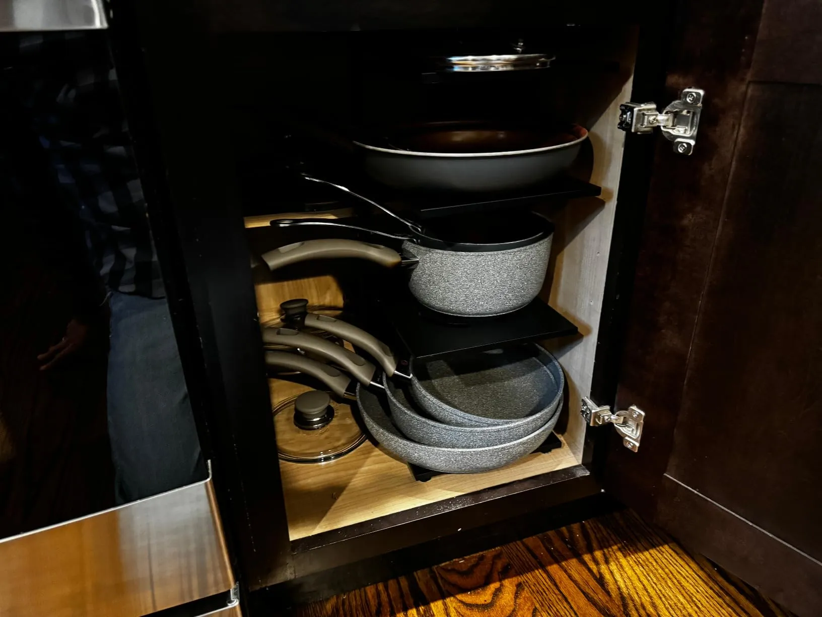 Saves some cabinet space and is easy to assemble