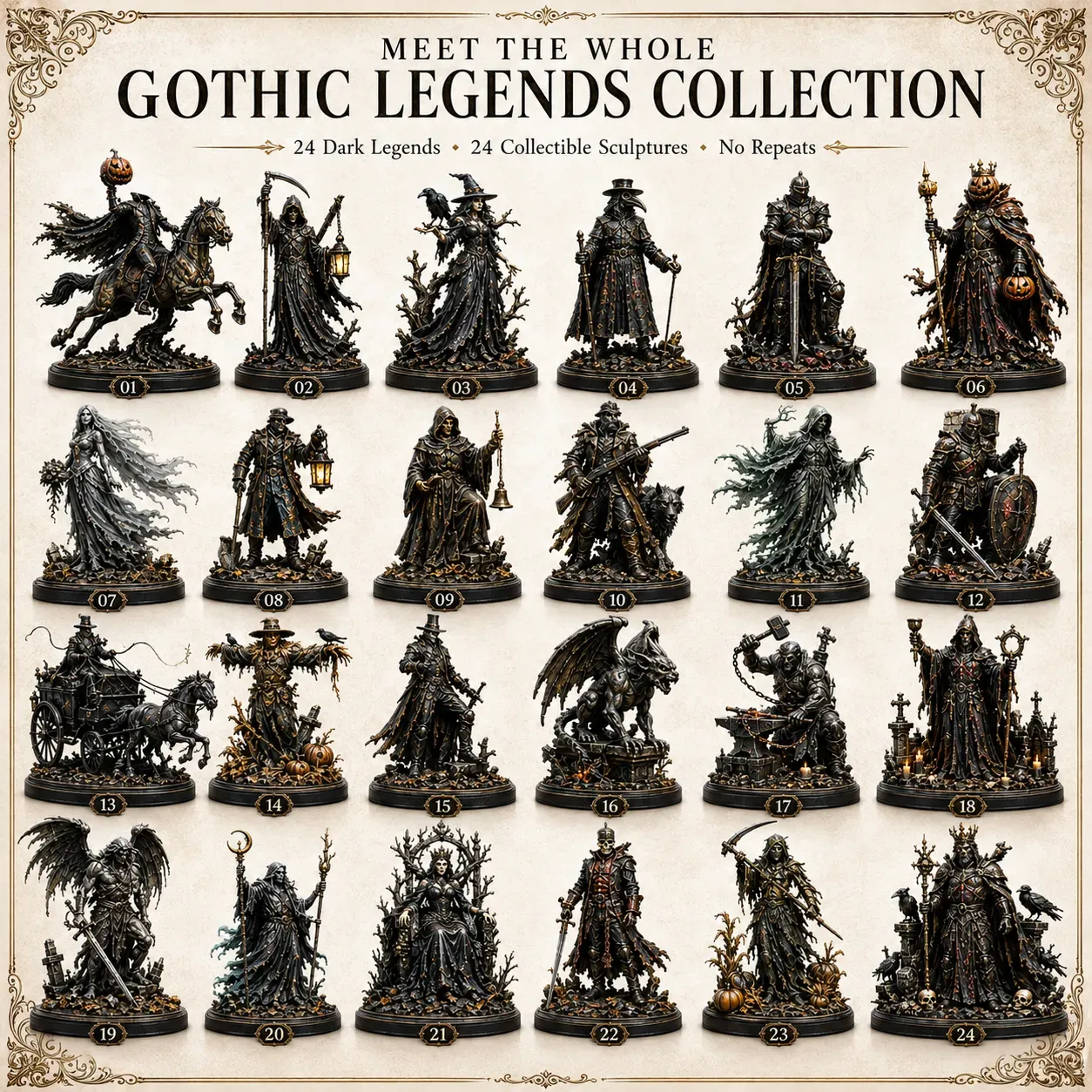 Complete Gothic Legends 24 figure collection