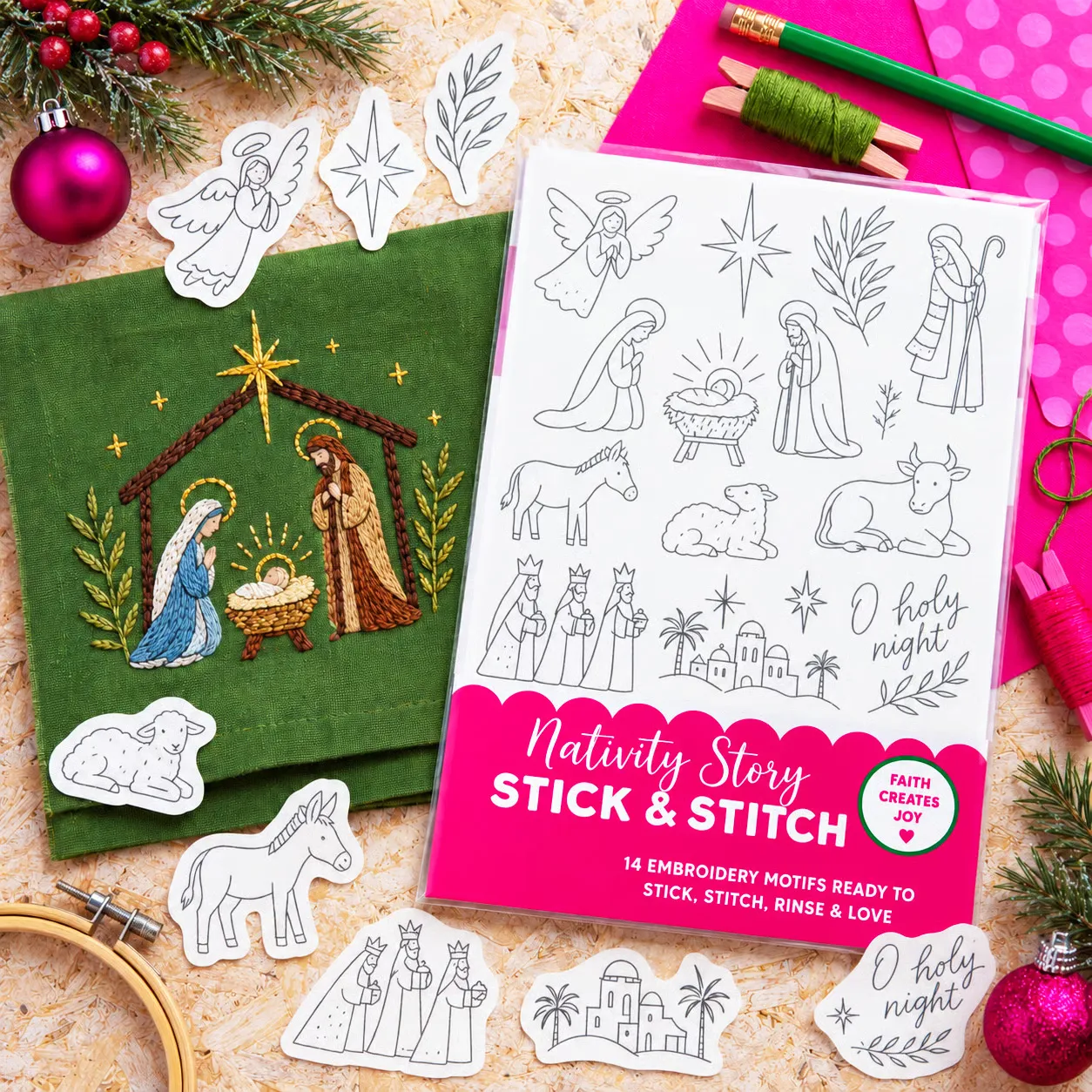 Christmas Stick Stitch Embroidery Pattern Pack