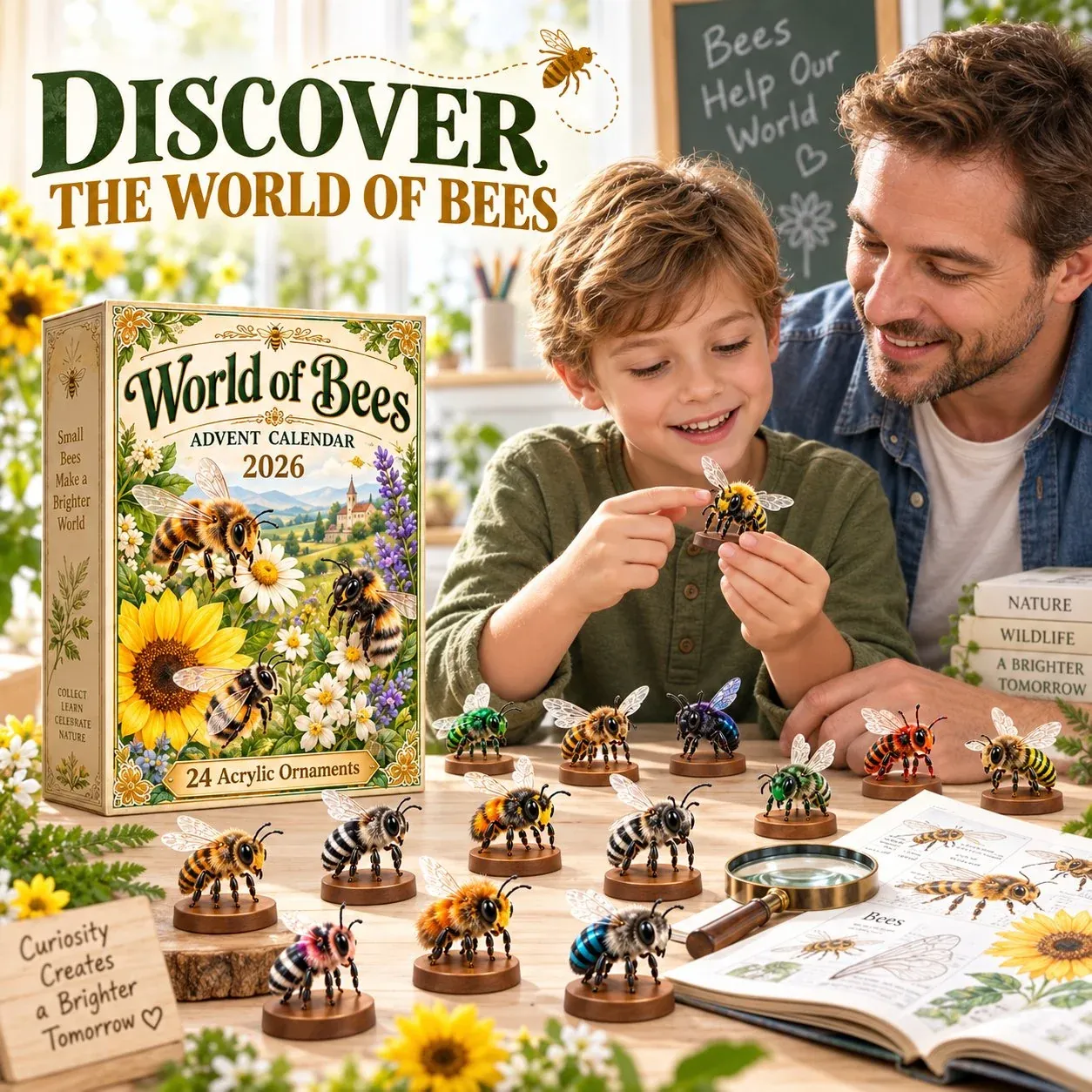 Nature inspired bee miniature ornaments