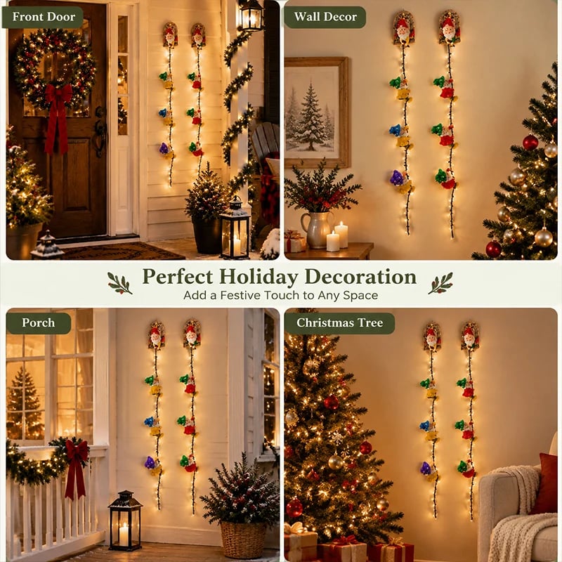 Whimsical climbing Christmas gnome decoration