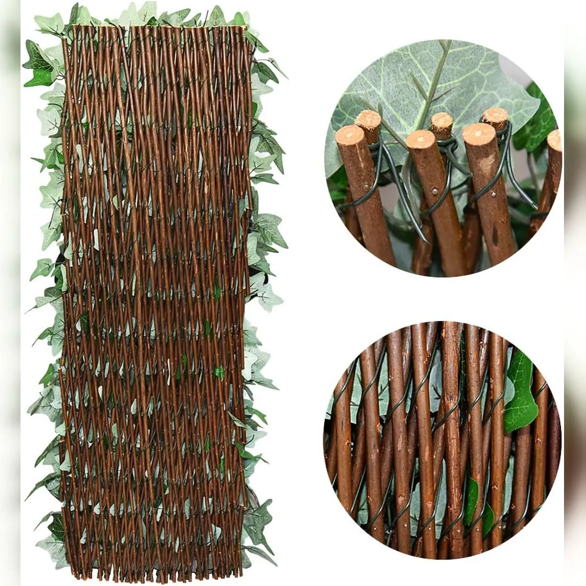 Back and close-up details of the expandable wood lattice