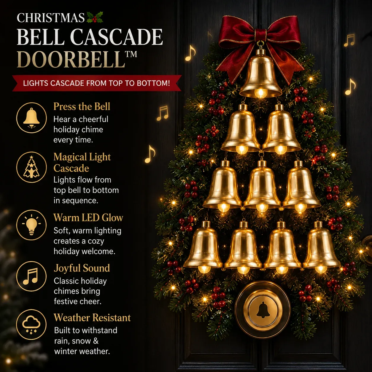 Christmas Bell Cascade Doorbell