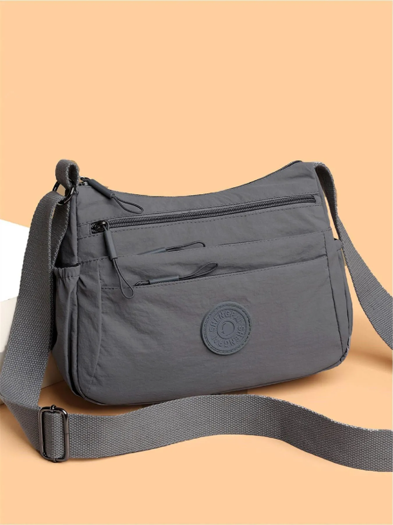 Women's Solid Color Fashionable Multi-pocket Zipper Crossbody Bag for Daily Use, Casual Trendy Versatile High-quality Daily Commuting Bag, Crossbody Purse