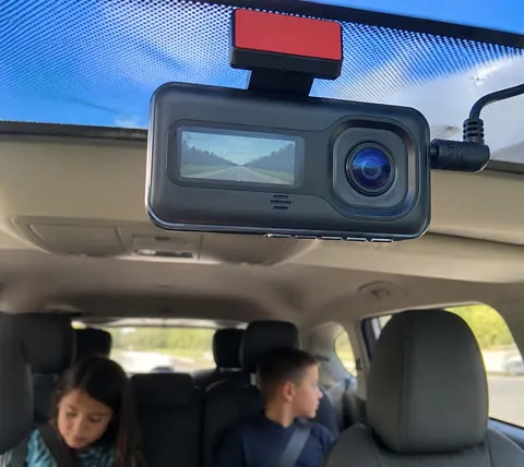 Dash cam on a family road trip