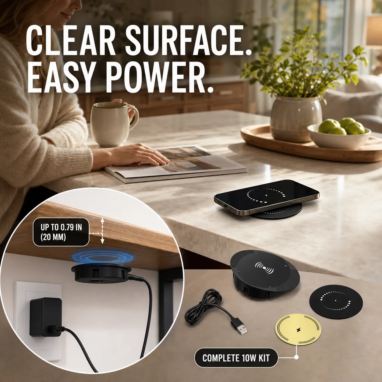 Complete 10W hidden charger kit