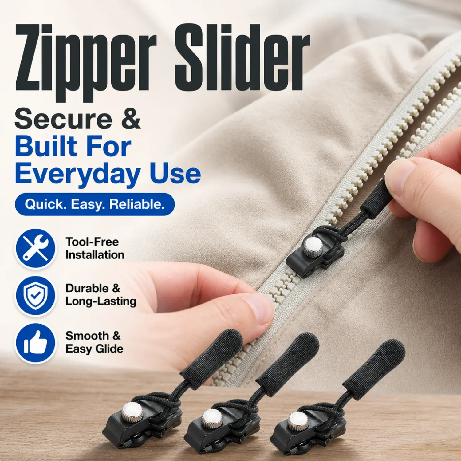 Zipper repair tool for jackets bags backpacks and luggage