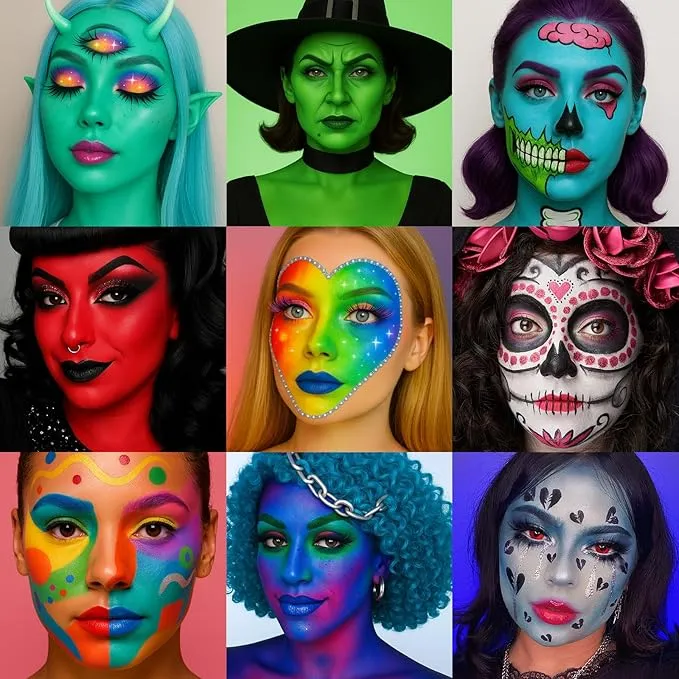 Halloween fantasy face paint looks