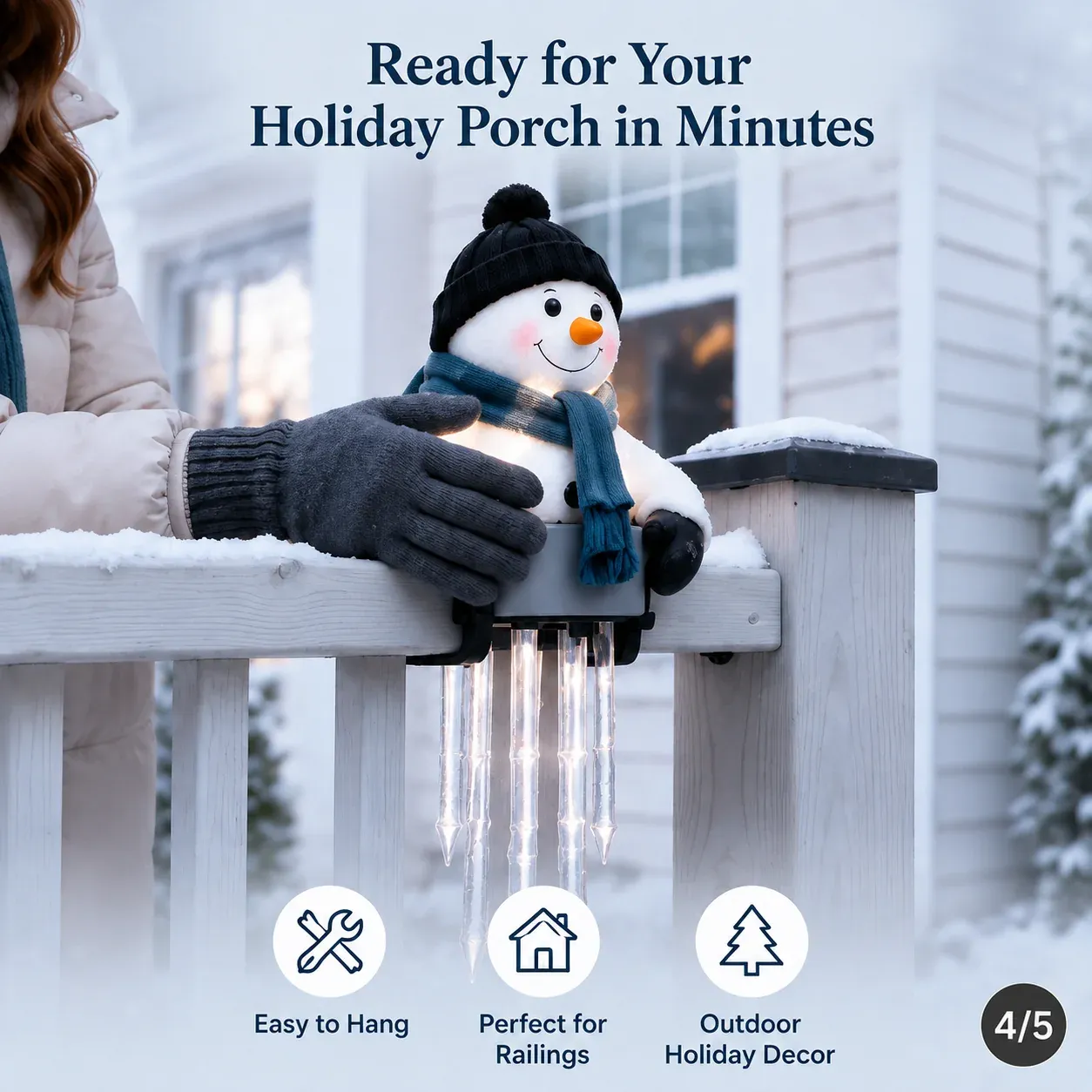 WinterGlow snowman icicle light holiday display