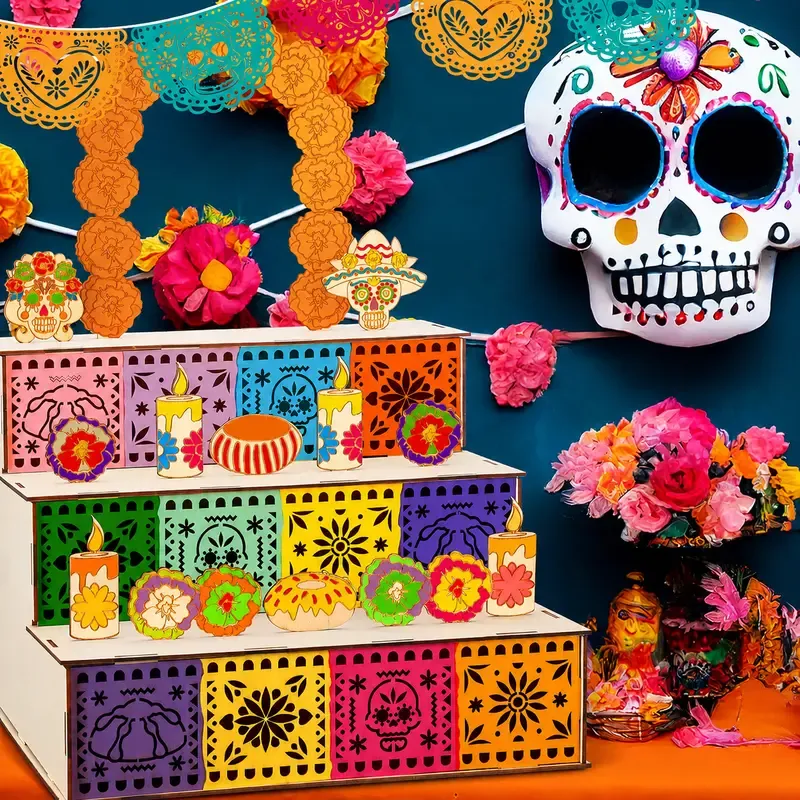 Day of the Dead wooden altar display