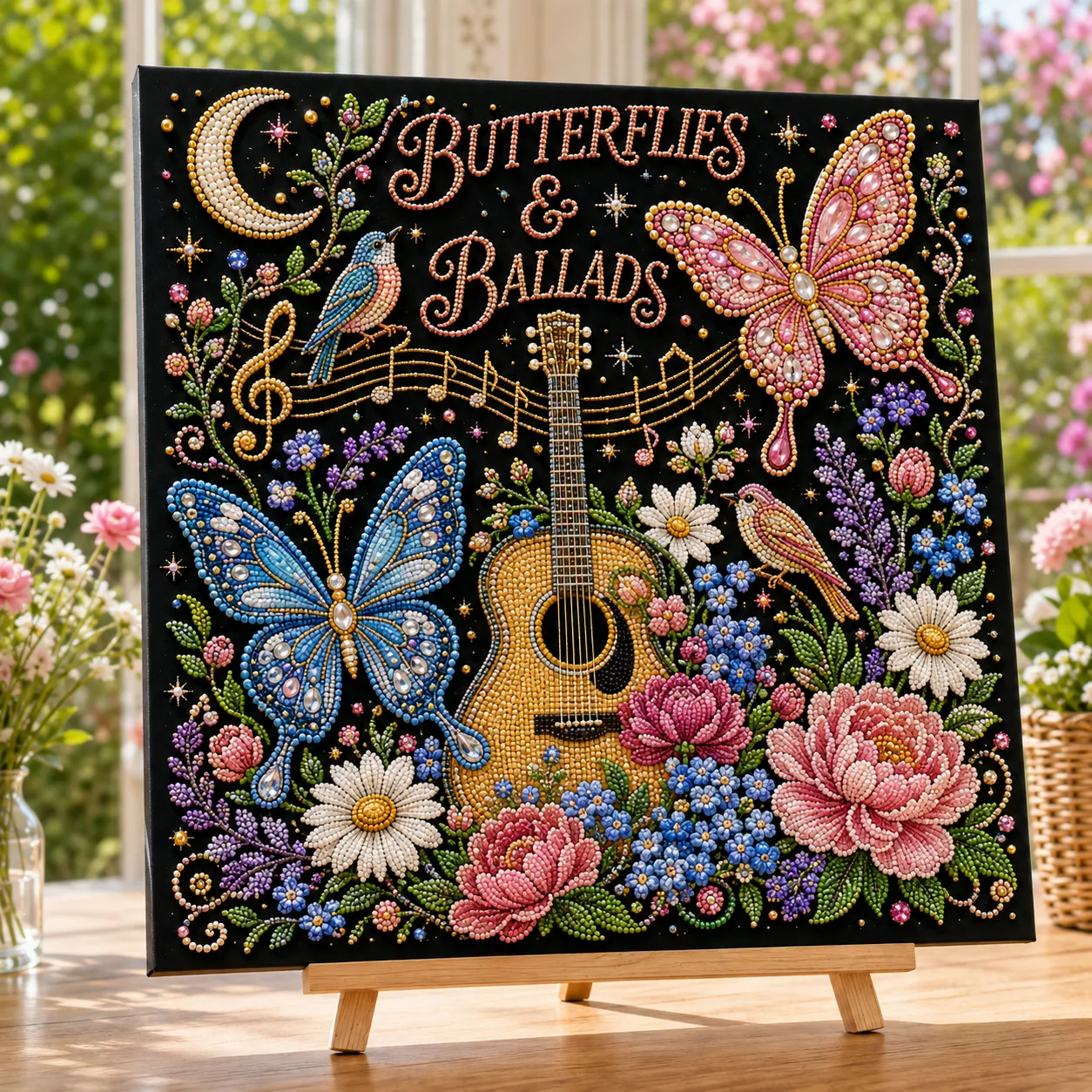 Butterflies and Ballads bead art design
