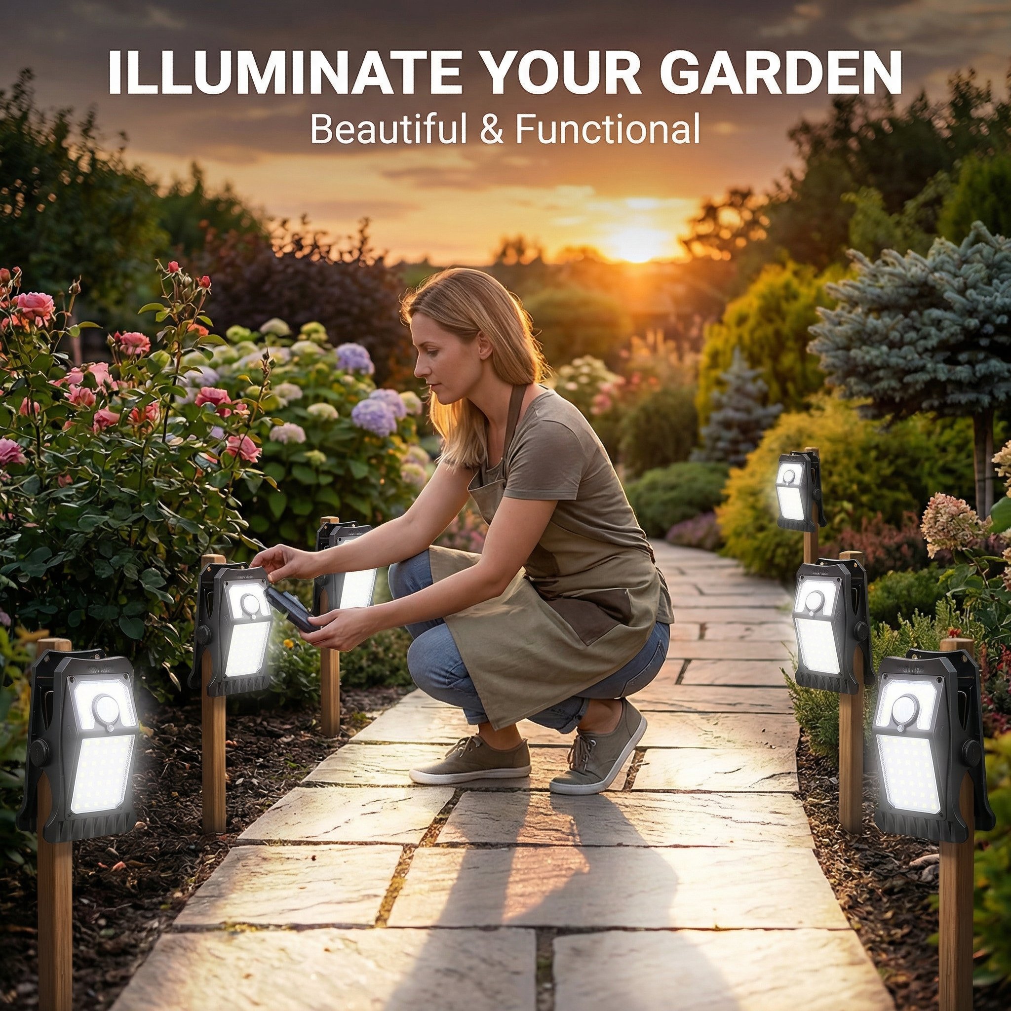 Outdoor solar garden lights and motion-activated lights 🌟
