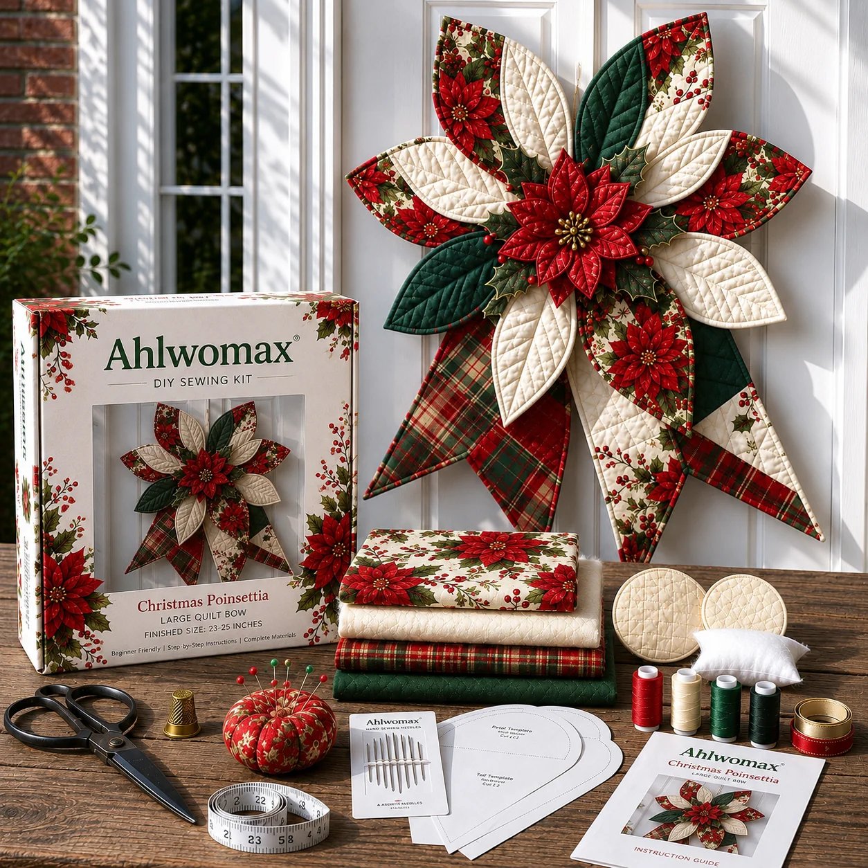 Large patchwork bow size and display example
