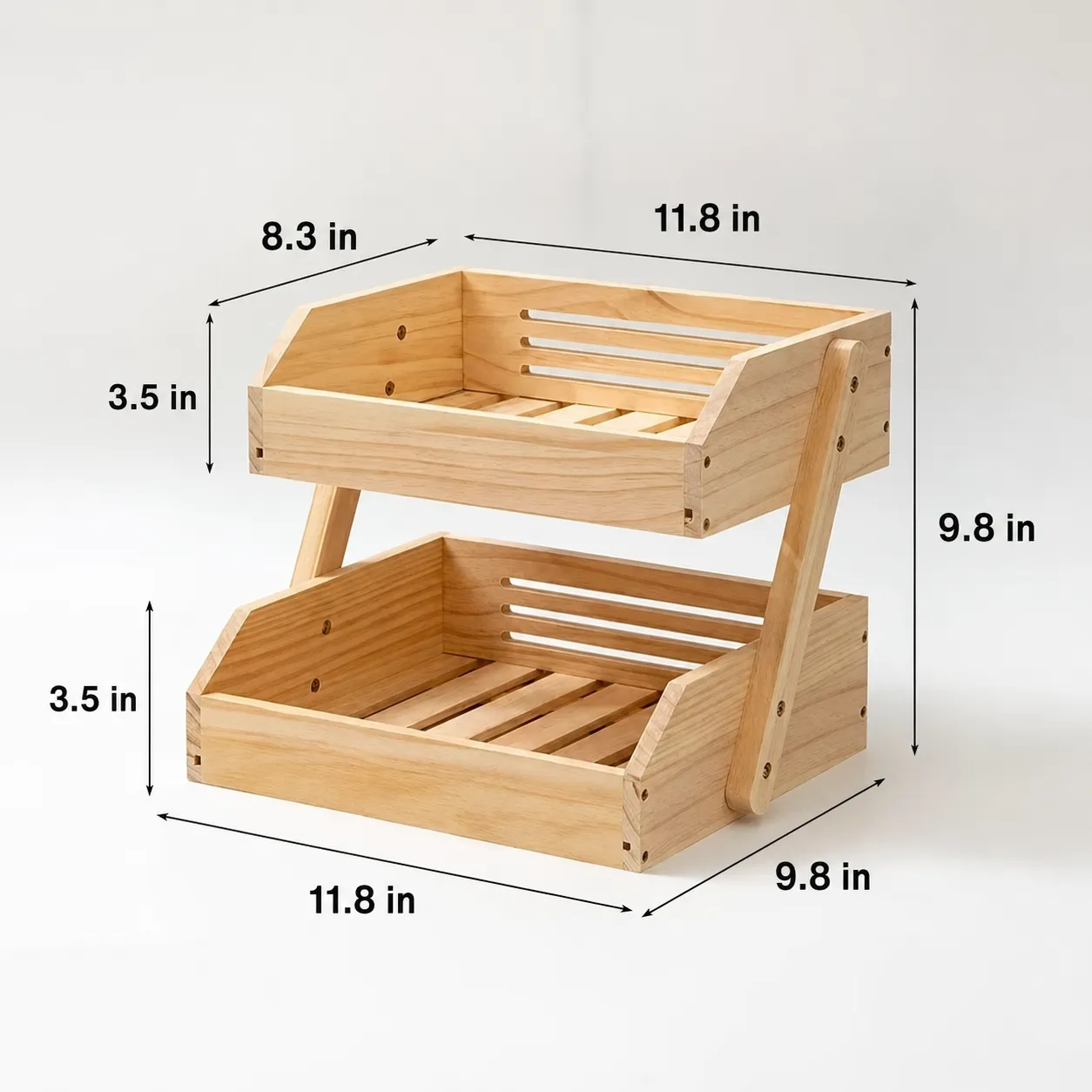 Two-tier organizer dimensions in inches