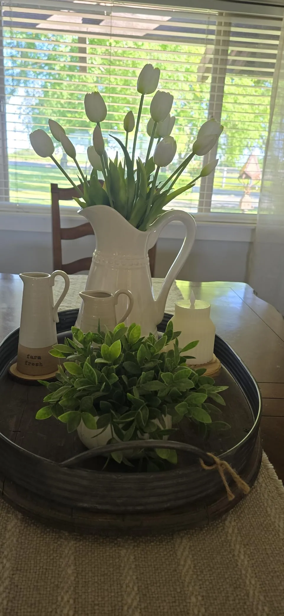 Tulips used in my pitcher.