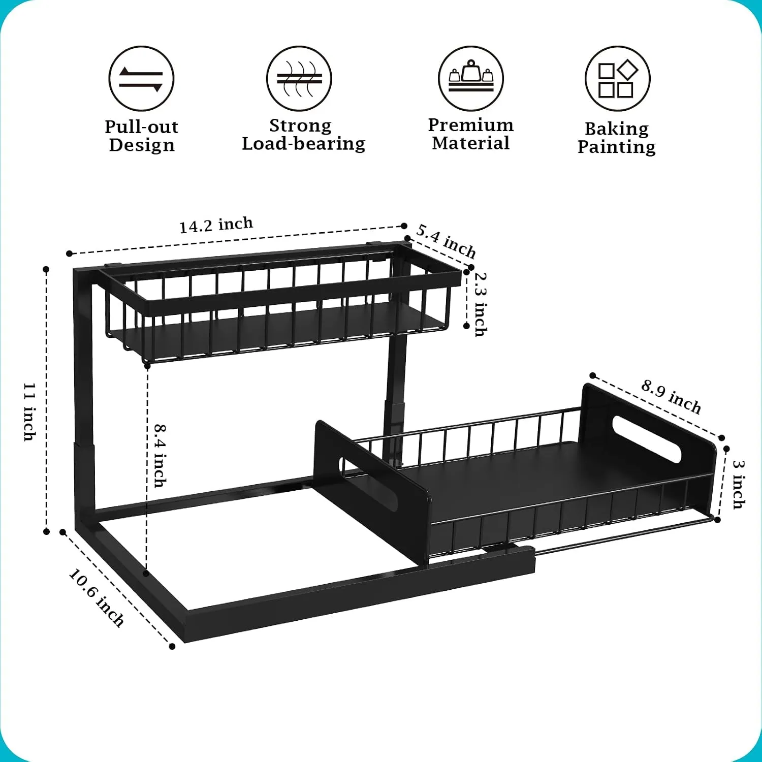 Organizer dimensions and basket measurements