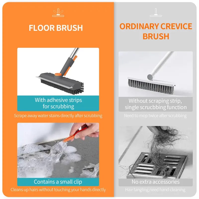 ⏰Christmas Limited-Time Offer🎄3 in 1 Scrape and Heavy-Duty Stiff Bristle Scrubber Brush