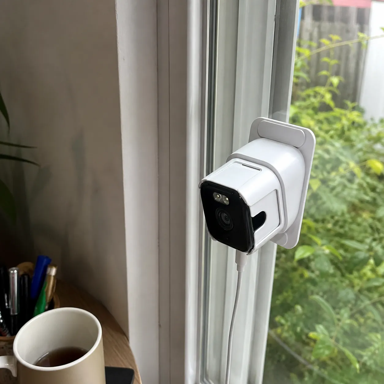 Camera on a home office window