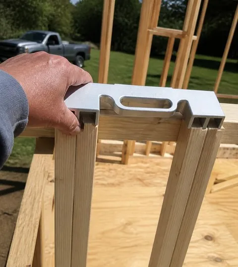 Outdoor shed framing with a multi-spacing layout jig
