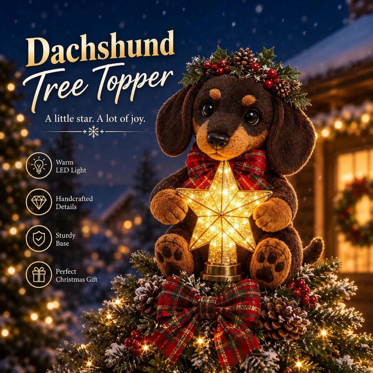 Dachshund Christmas Tree Topper