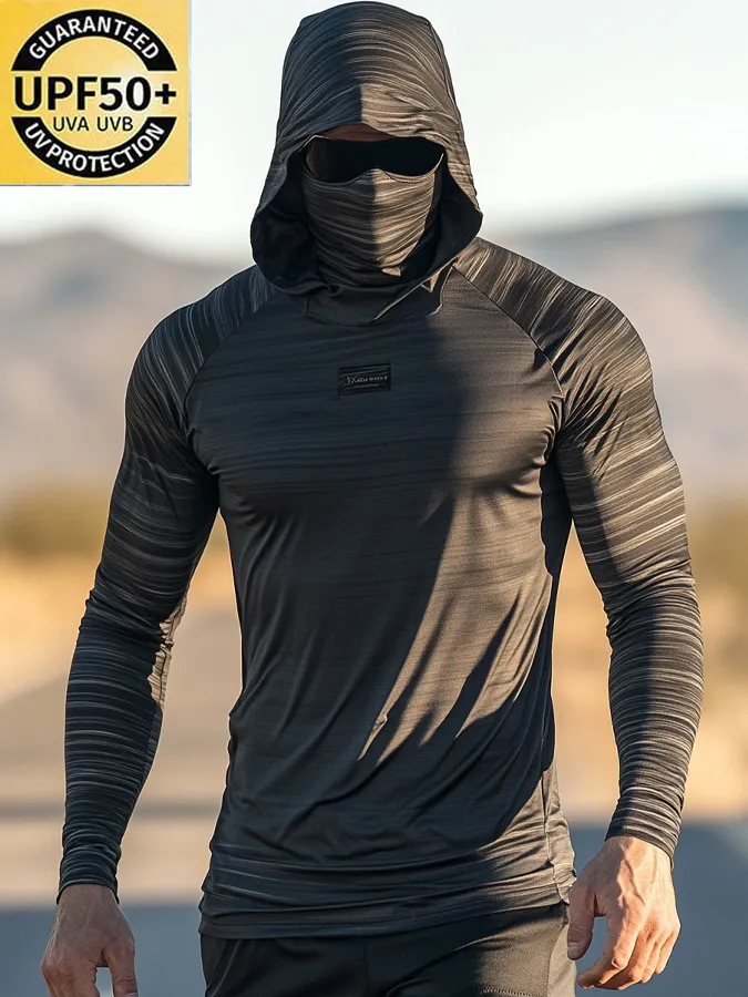 Men's Outdoor Sun Protection Breathable Cool Hooded Sun Protection Long ...