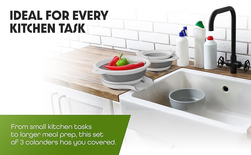 from small kitchen tasks to larger meal prep this set of 3 colanders has you covered 