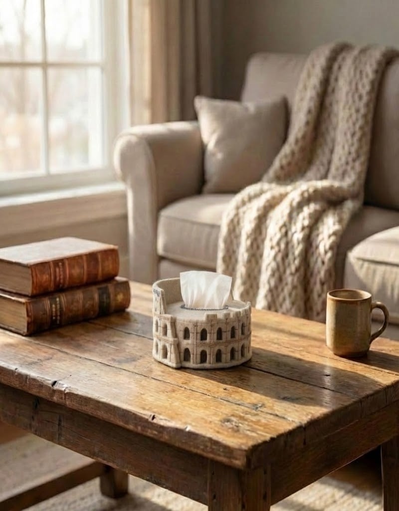 Felt Colosseum Tissue Box Lifestyle