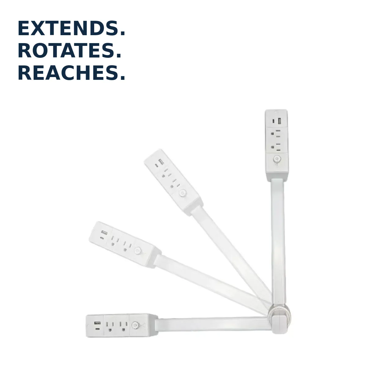 AC and USB connection layout on the outlet extender
